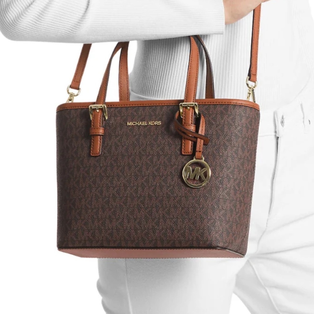 Michael Kors Jet Set Travel Extra-Small Signature Tote Bag